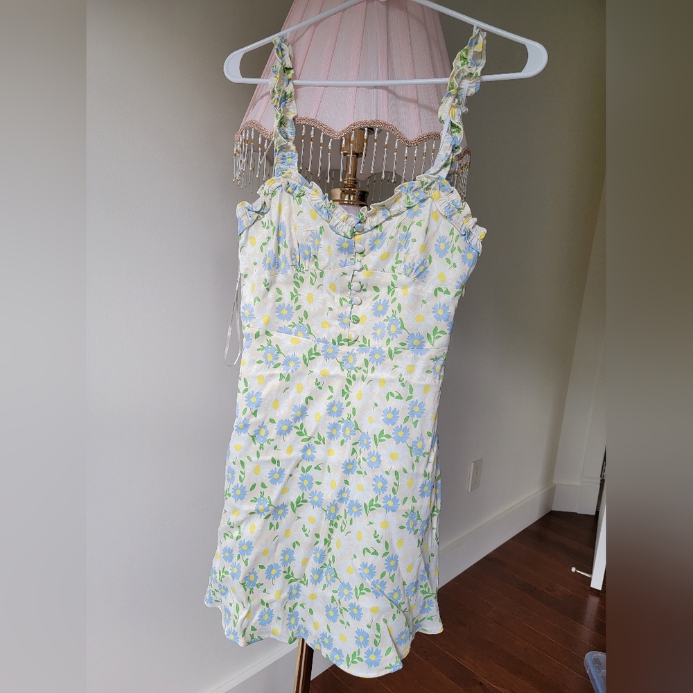 NWOT Zara Ruffle Strap Smocked Back Floral Sundress size XS